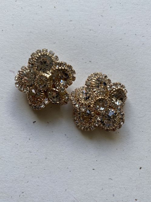 Hovedbilde Bling blomsterknapper - hvit