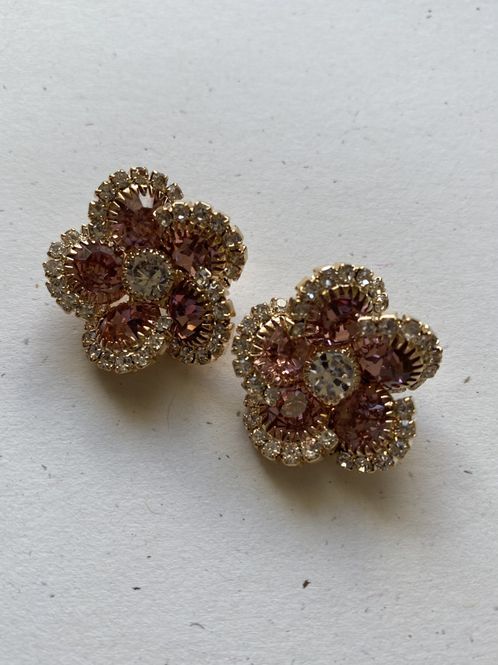 Hovedbilde Bling blomsterknapper - Rosa