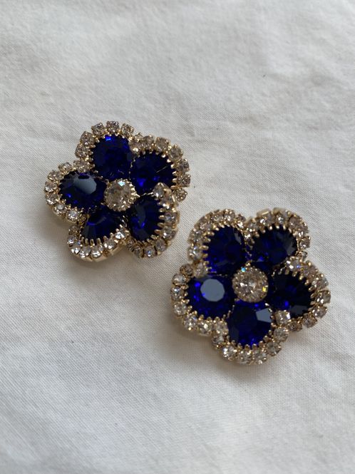 Hovedbilde Bling blomsterknapper - Kobolt