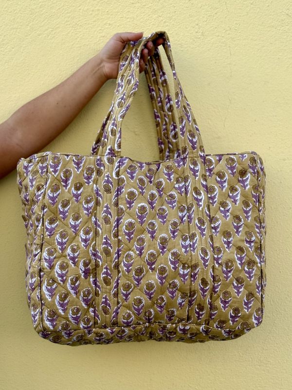 Kaja- weekend bag blockprint