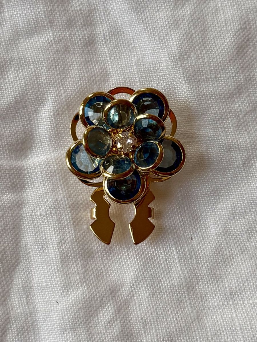 Button covers - blå blomst