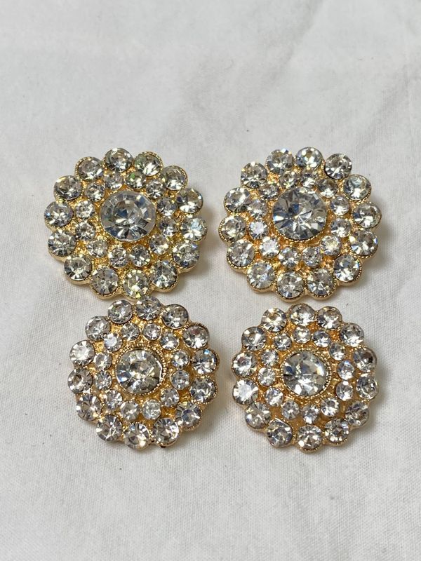 Elegante bling knapper - gull