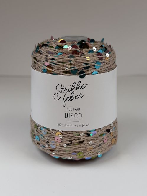 Hovedbilde 200g Disco #76 Beige med flerfarga paljetter