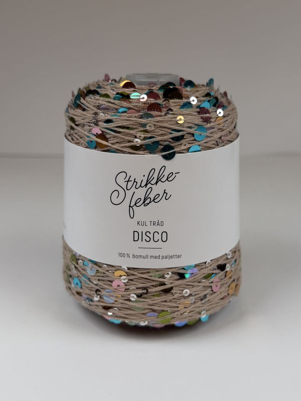 200g Disco #76 Beige med flerfarga paljetter