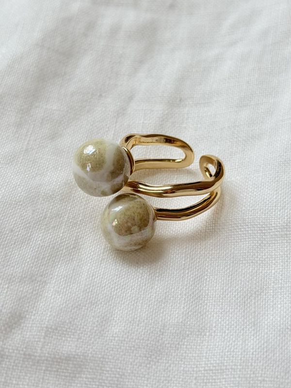 Strikke ring - Gull