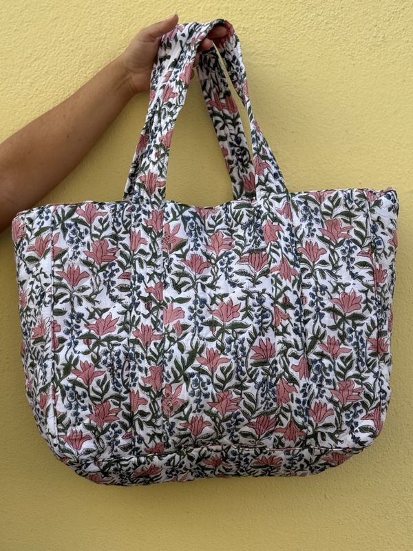 Dorte - weekend bag blockprint
