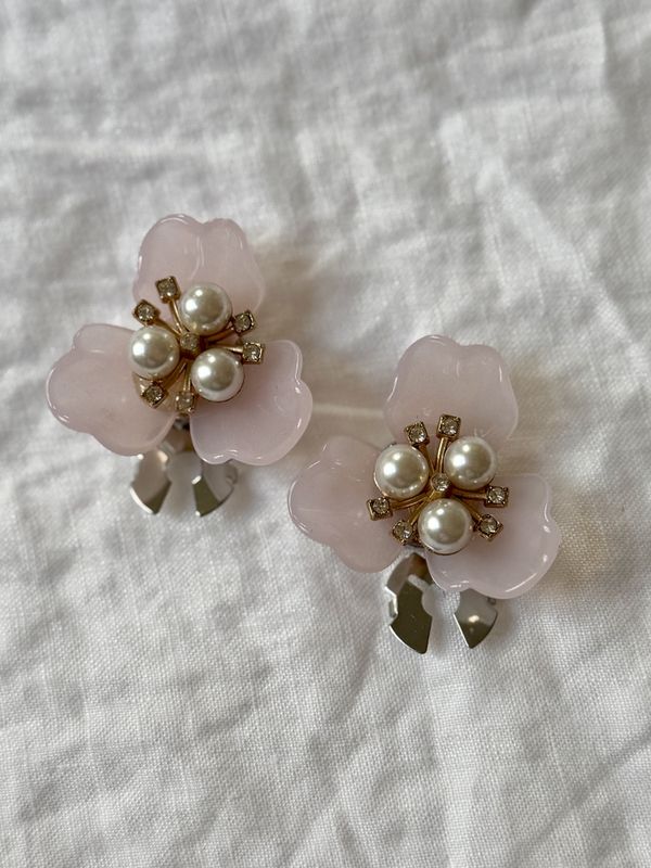 Button covers - store blomster - lysrosa