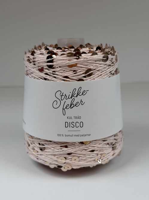 Hovedbilde 200g Disco #26 Lysrosa med rosegull paljetter